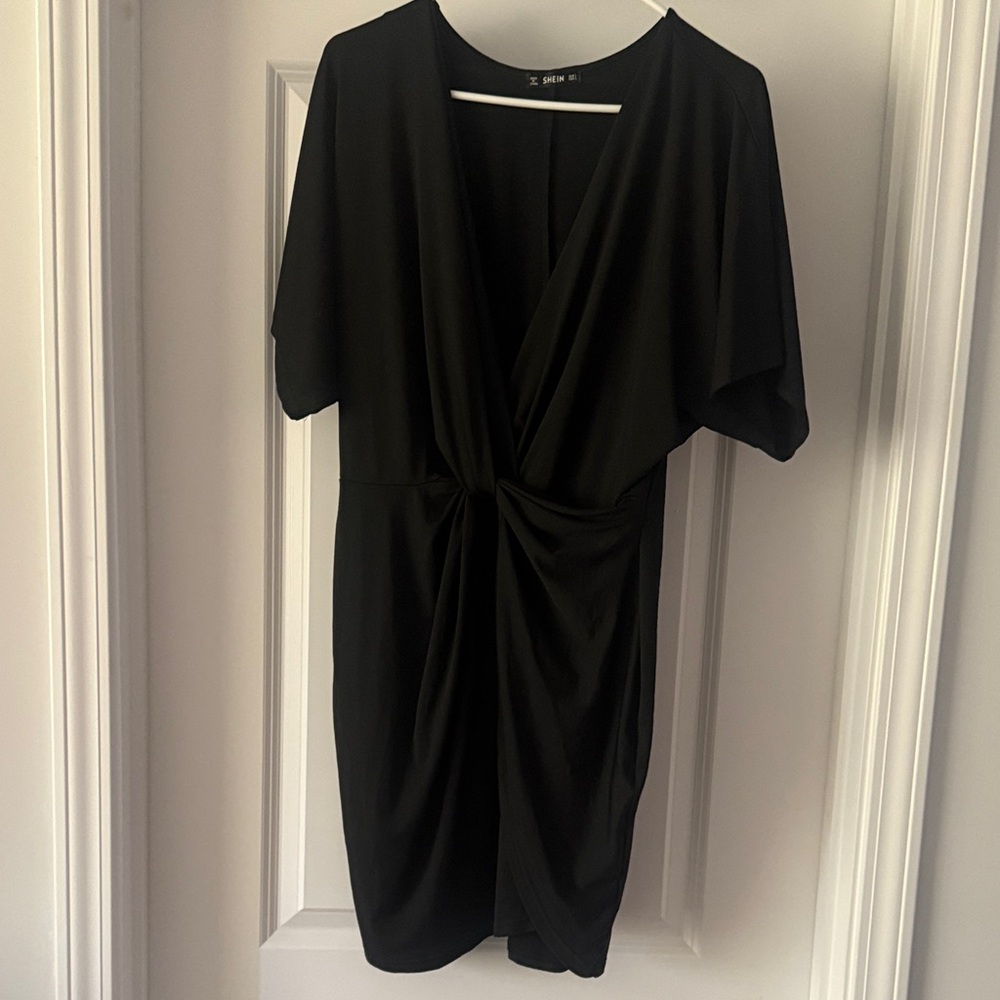 SHEIN Black Twist-Front Mini Dress